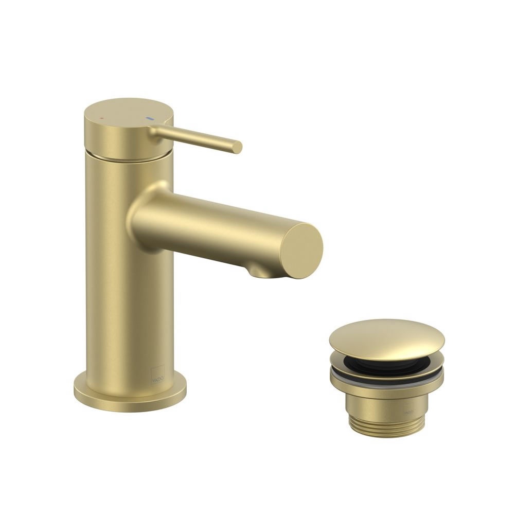 Vado Safari Lever Mini Stin Brass Mono Basin Mixer With Waste